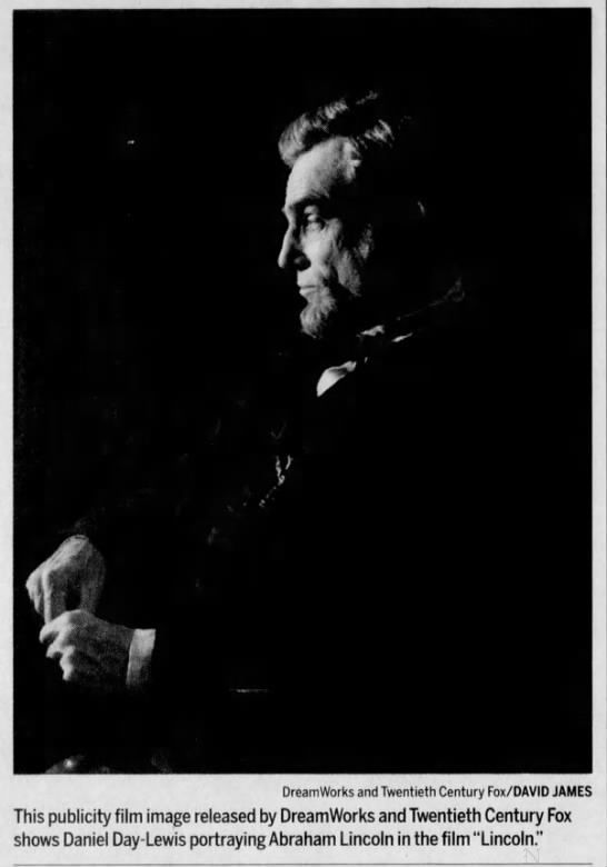 Daniel day-Lewis portraying Abraham Lincoln